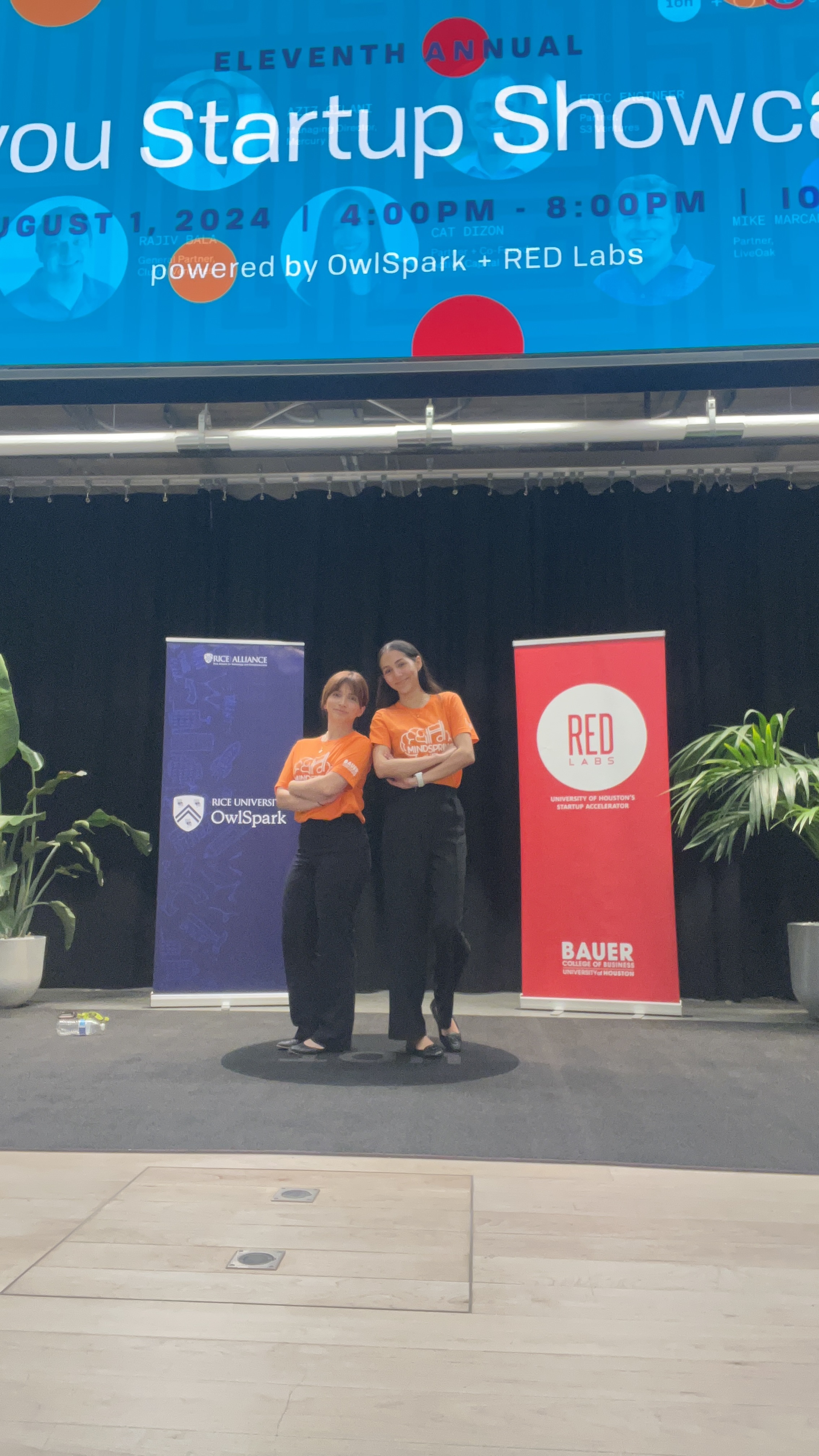 Maxine Annel and Lianne Sánchez at the Bayou Startup Showcase, powered by OwlSpark and RED Labs