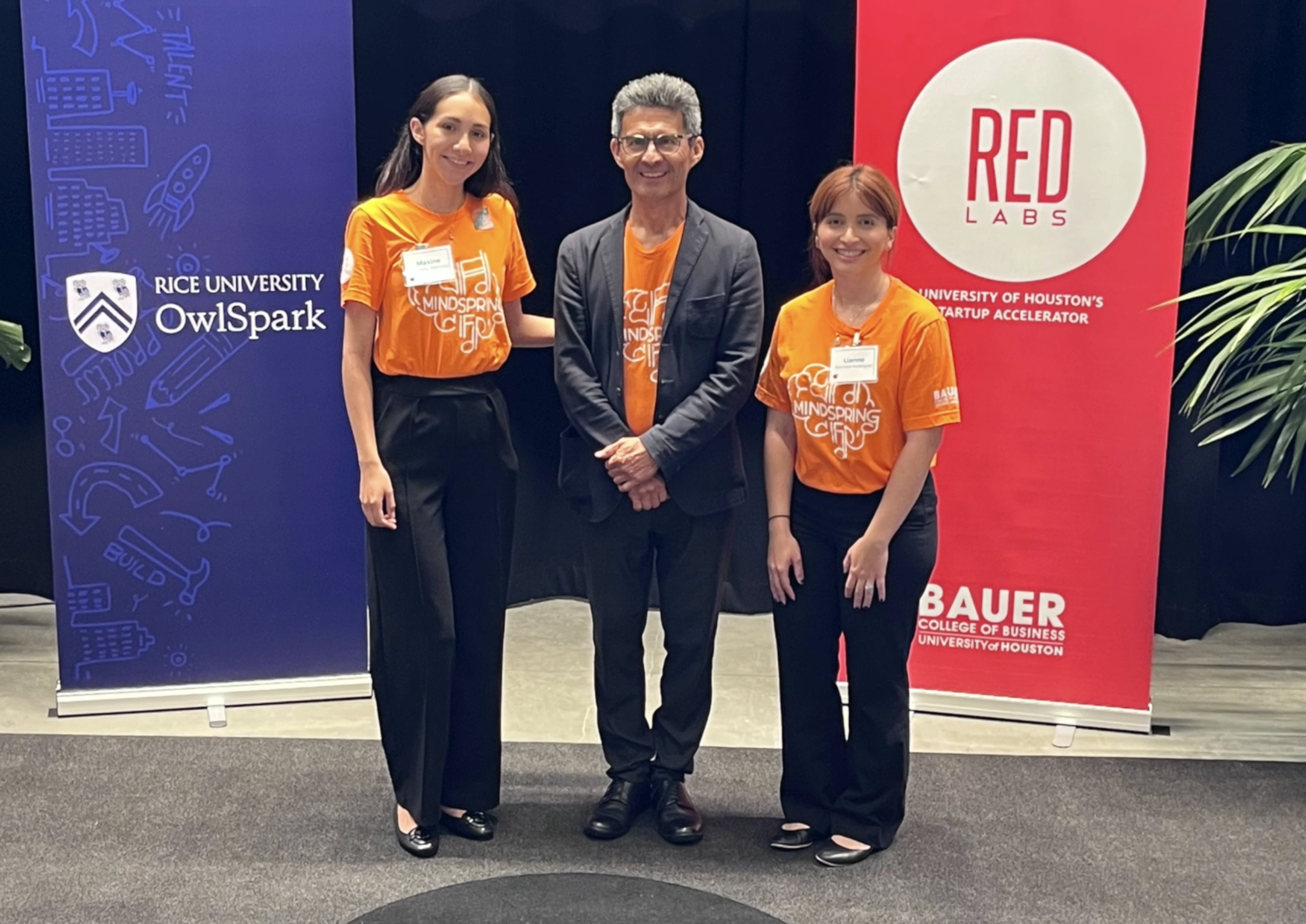 Mindspring team with Dr. Contreras-Vidal at the Startup Showcase