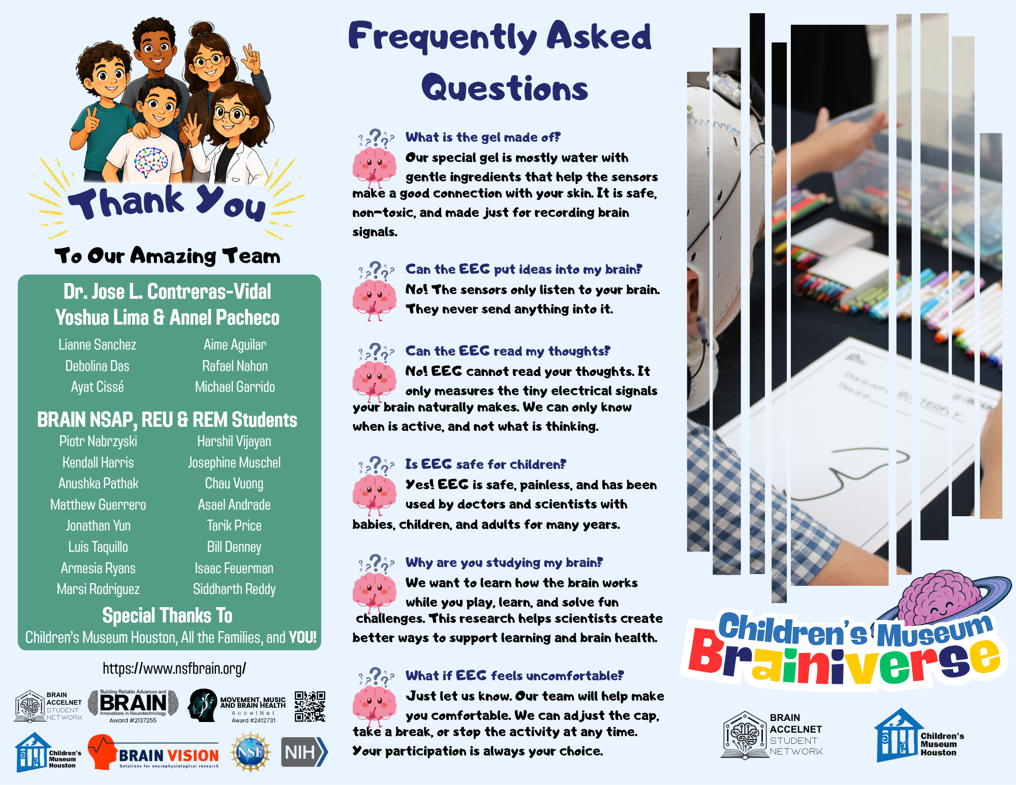 Brainiverse FAQ and team acknowledgements